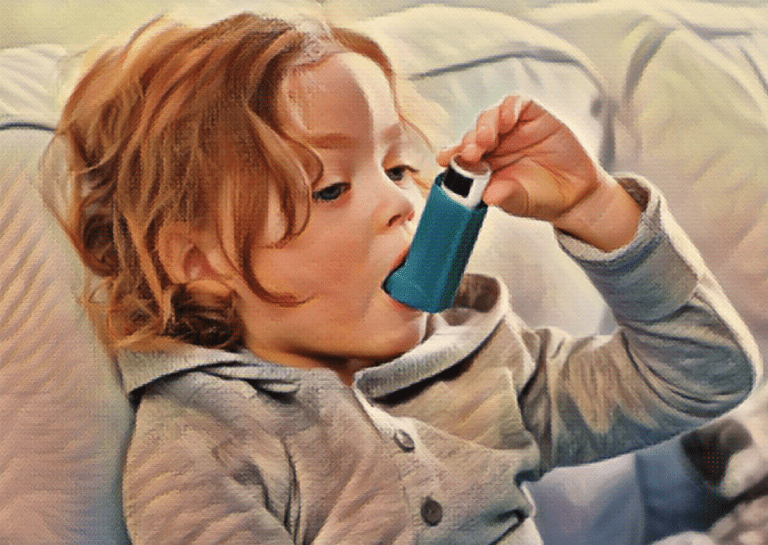 A child suffering asthma
