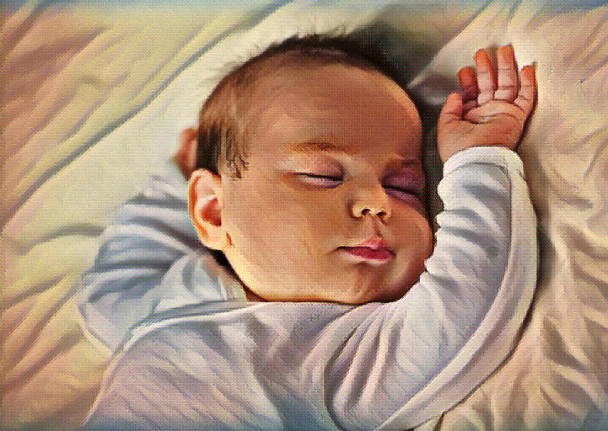 illustration of a newborn baby sleeping