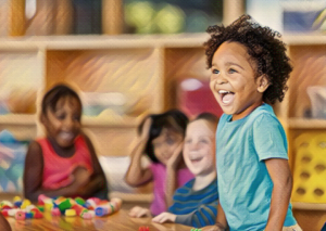 children happy learning at pre-k classroom